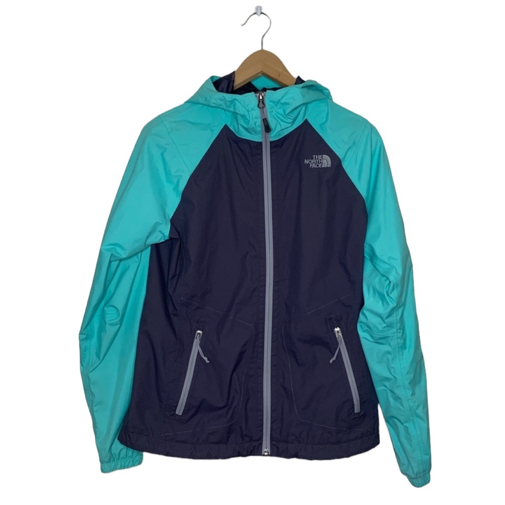 The North Face | Women's Lightweight Hooded Rain Jacket | Gray & Blue | Small